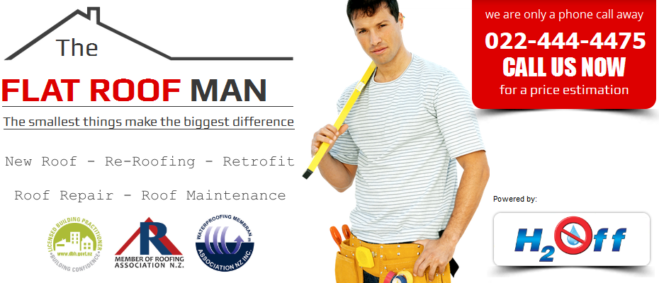 The Flat Roof Man - Website - Servercing: Auckland, Christchurch and Dunedin - New Zealand.